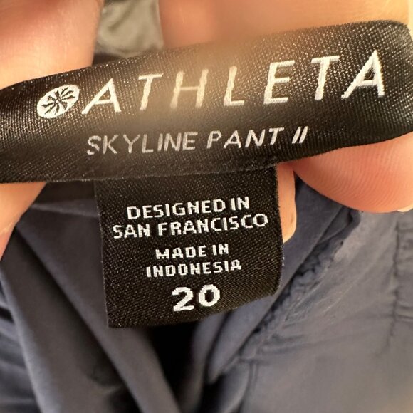 Athleta Skyline Pant II Trouser Size 2X 20 Blue Pleated Straight Corpcore Office - Picture 4 of 13